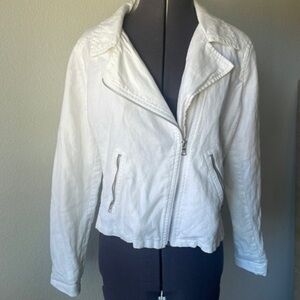 Liz Claiborne jacket size small white light denim